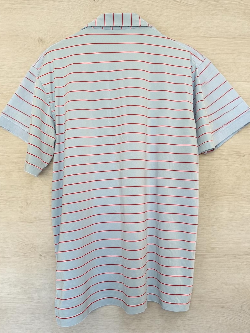 Peter Millar Summer Comfort Polo Shirt Men’s Large Blue Red Stripe Stretch Golf - Picture 2 of 4